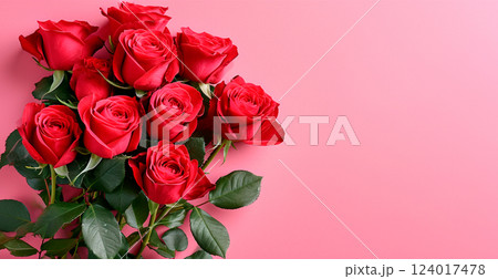 Bright floral bouquet of roses, festive mood - AI Generated Image 124017478