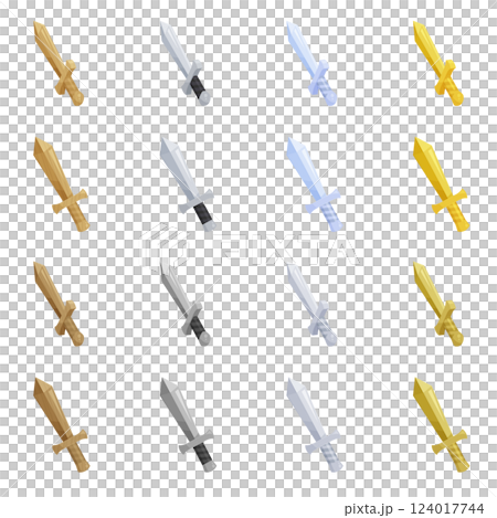 Evolving sword illustration material set Evolving sword illustration material set 124017744