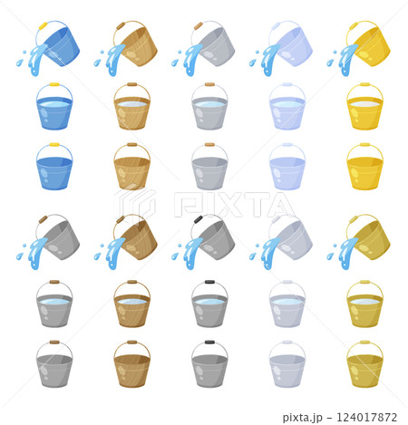 進化するバケツのイラスト素材セット 124017872