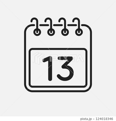 Vector icon page calendar - day 13 124018346