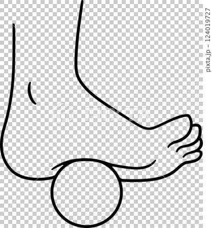 Foot massage with a ball doodle drawing Foot massage with a ball doodle drawing 124019727