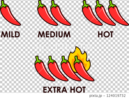 Chili peppers icon set Chili peppers icon set 124019732