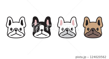 dog vector french bulldog icon face head cartoon character smiling puppy pet doodle illustration symbol isolated 124020562
