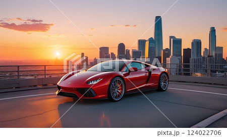 Luxury Drive at Sunset 124022706