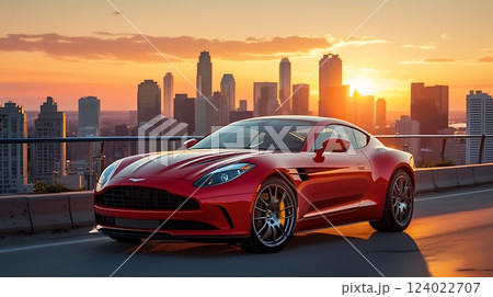 Luxury Drive at Sunset 124022707