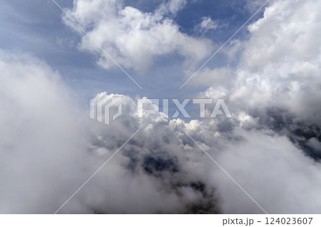 North Carolina Appalachian mountains in summer rain season. Summertime landscape of beautiful nature 124023607