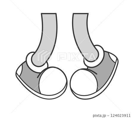 Shy personage retro feet doodle 124023911