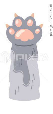 Cat clawed paw raised up 124023936