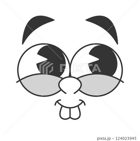 Silly face grimace doodle caricature Silly face grimace doodle caricature 124023945