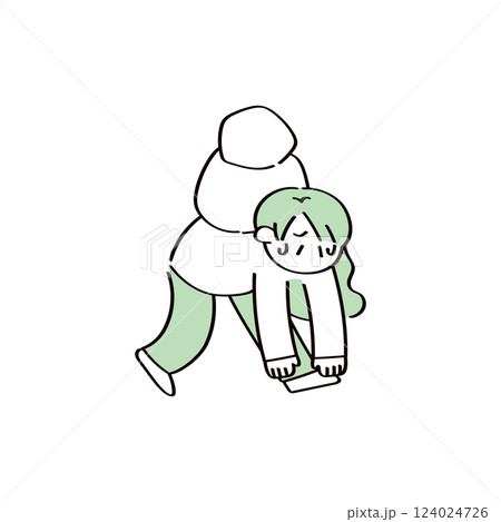 重くて辛そうな人のイラスト 124024726