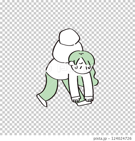 重くて辛そうな人のイラスト 124024726