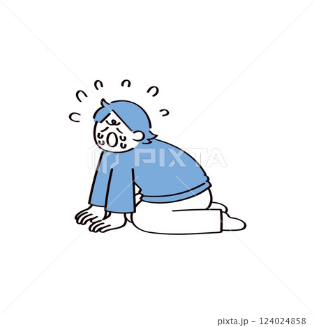 泣く男性のイラスト 泣く男性のイラスト 124024858