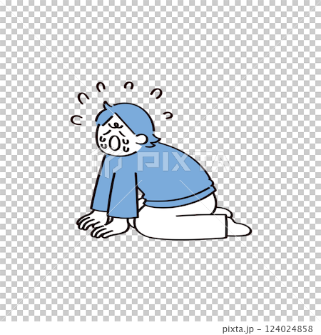泣く男性のイラスト 泣く男性のイラスト 124024858
