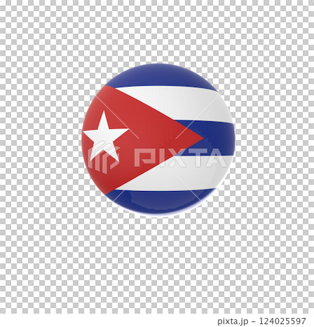 Cuba flag ball in white background Cuba flag ball in white background 124025597