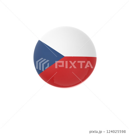 Czech Reopublic flag ball in white background Czech Reopublic flag ball in white background 124025598