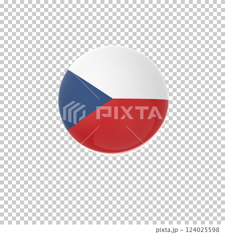 Czech Reopublic flag ball in white background Czech Reopublic flag ball in white background 124025598