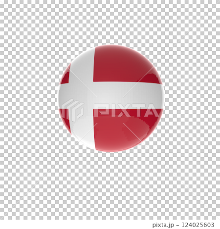 Denmark flag ball in white background 124025603