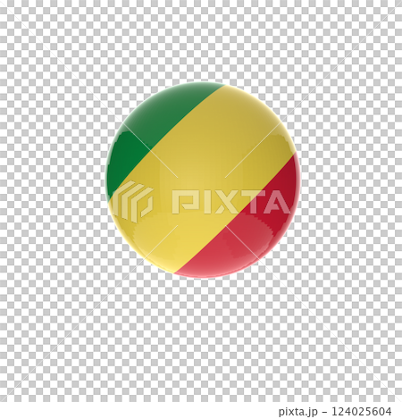 Republic of Congo flag ball in white background Republic of Congo flag ball in white background 124025604