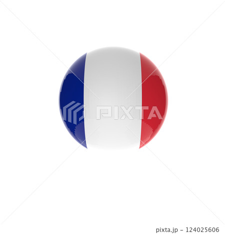 French flag ball in white background French flag ball in white background 124025606