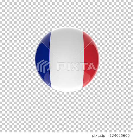 French flag ball in white background French flag ball in white background 124025606