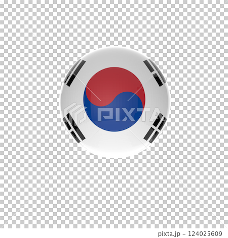 South Korea flag ball in white background 124025609
