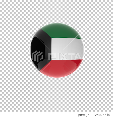 Kuwait flag ball in white background Kuwait flag ball in white background 124025610