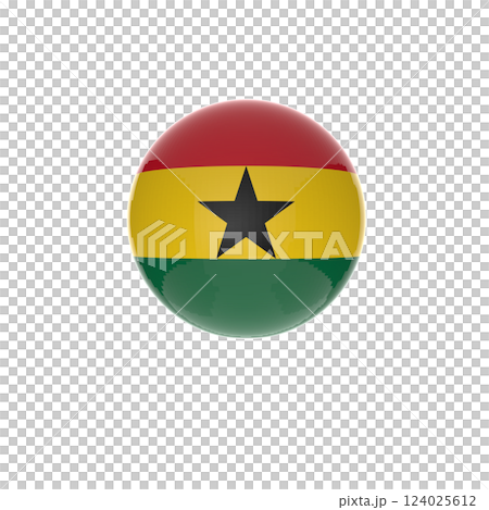 Ghana flag ball in white background Ghana flag ball in white background 124025612