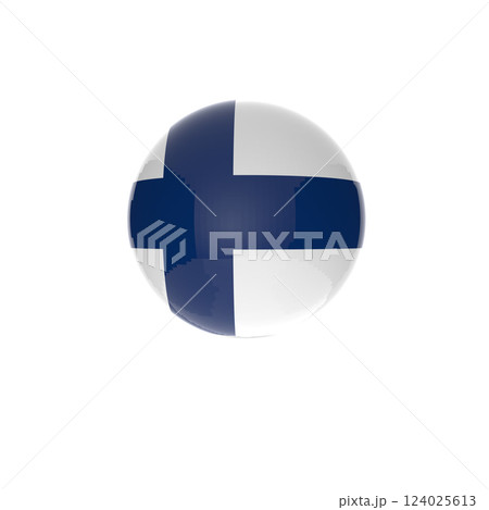 Finland flag ball in white background 124025613