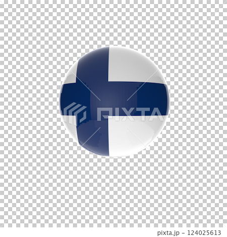 Finland flag ball in white background 124025613