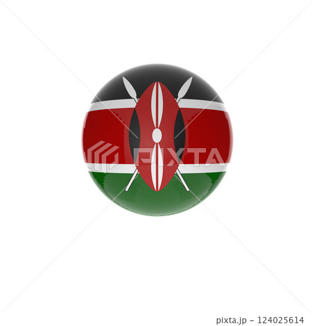 Kenya flag ball in white background Kenya flag ball in white background 124025614