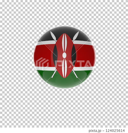 Kenya flag ball in white background Kenya flag ball in white background 124025614