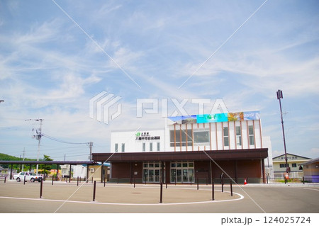 岩手の駅 晴れた日のJR花輪線大更駅 駅舎 岩手の駅 晴れた日のJR花輪線大更駅 駅舎 124025724