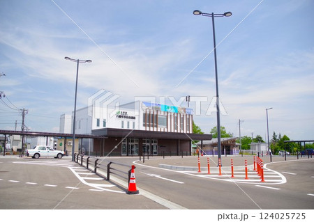 岩手の駅　晴れた日のJR花輪線大更駅 駅舎 124025725