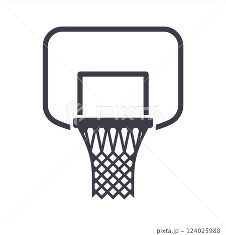 black icon basketball hoop for playing with ball 124025988