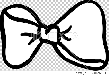 Cute Bow Tie Outline Black and White Hand Drawn Cute Bow Tie Outline Black and White Hand Drawn 124026361