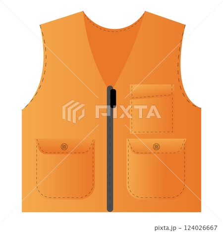 Bright Orange Construction Safety Vest. High-Visibility Workwear 124026667