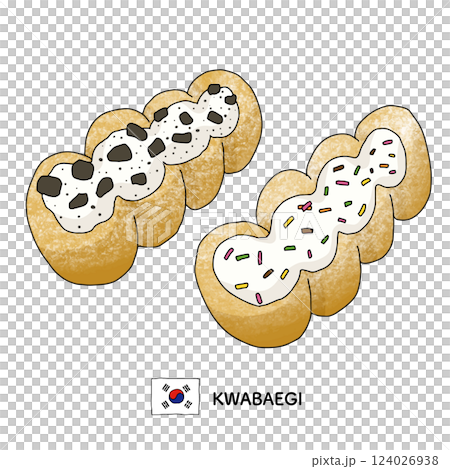 韓国料理_クァベギの線画イラスト 韓国料理_クァベギの線画イラスト 124026938