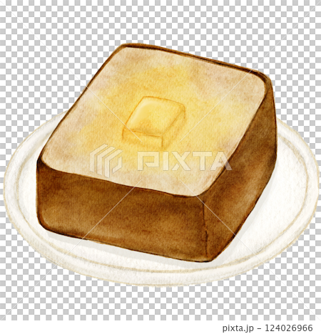 麵包、奶油吐司的水彩畫 麵包、奶油吐司的水彩畫 124026966