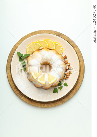 Tasty bake food concept - delicious lemon cake Tasty bake food concept - delicious lemon cake 124027340