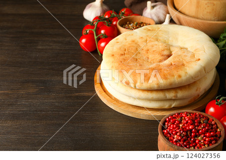 Tasty bakery food concept - delicious Pita, food for making in home 124027356