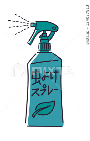 虫よけスプレー・防虫／ベクター手書き線画イラスト 124027913