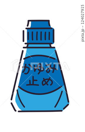 液体タイプのかゆみ止め薬/ベクター手書き線画イラスト 液体タイプのかゆみ止め薬/ベクター手書き線画イラスト 124027915