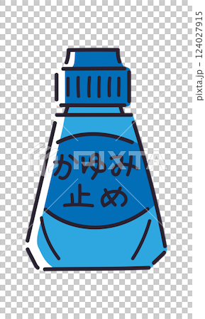 液体タイプのかゆみ止め薬/ベクター手書き線画イラスト 液体タイプのかゆみ止め薬/ベクター手書き線画イラスト 124027915