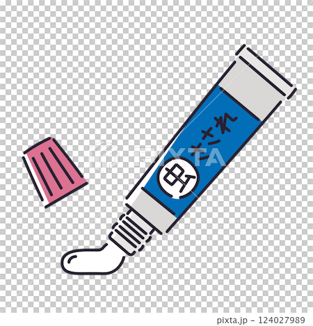 軟膏・クリームタイプの虫刺され薬／ベクター手書き線画イラスト 124027989