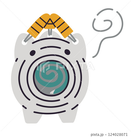 ブタの形の蚊取り線香／ベクター手書きイラスト 124028071