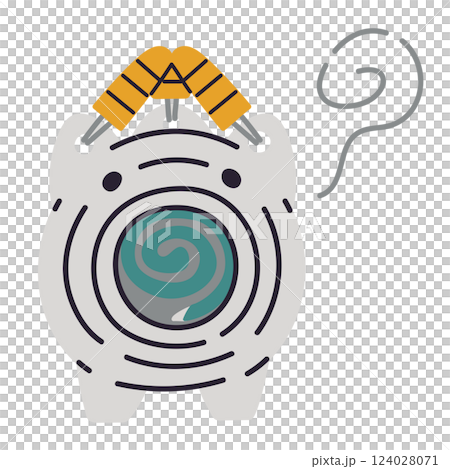 ブタの形の蚊取り線香／ベクター手書きイラスト 124028071