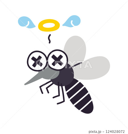 死んでしまった蚊・天国に行った蚊／ベクター手書きイラスト 124028072