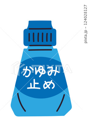 液体タイプのかゆみ止め薬／ベクター手書きイラスト 124028127