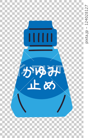 液体タイプのかゆみ止め薬／ベクター手書きイラスト 124028127