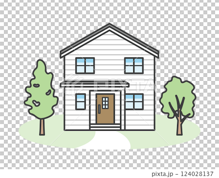 現代時尚的獨立住宅的插圖 124028137